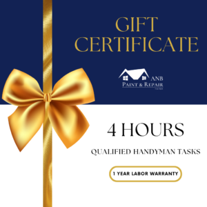 Gift certificate for 4 hours of handyman labor